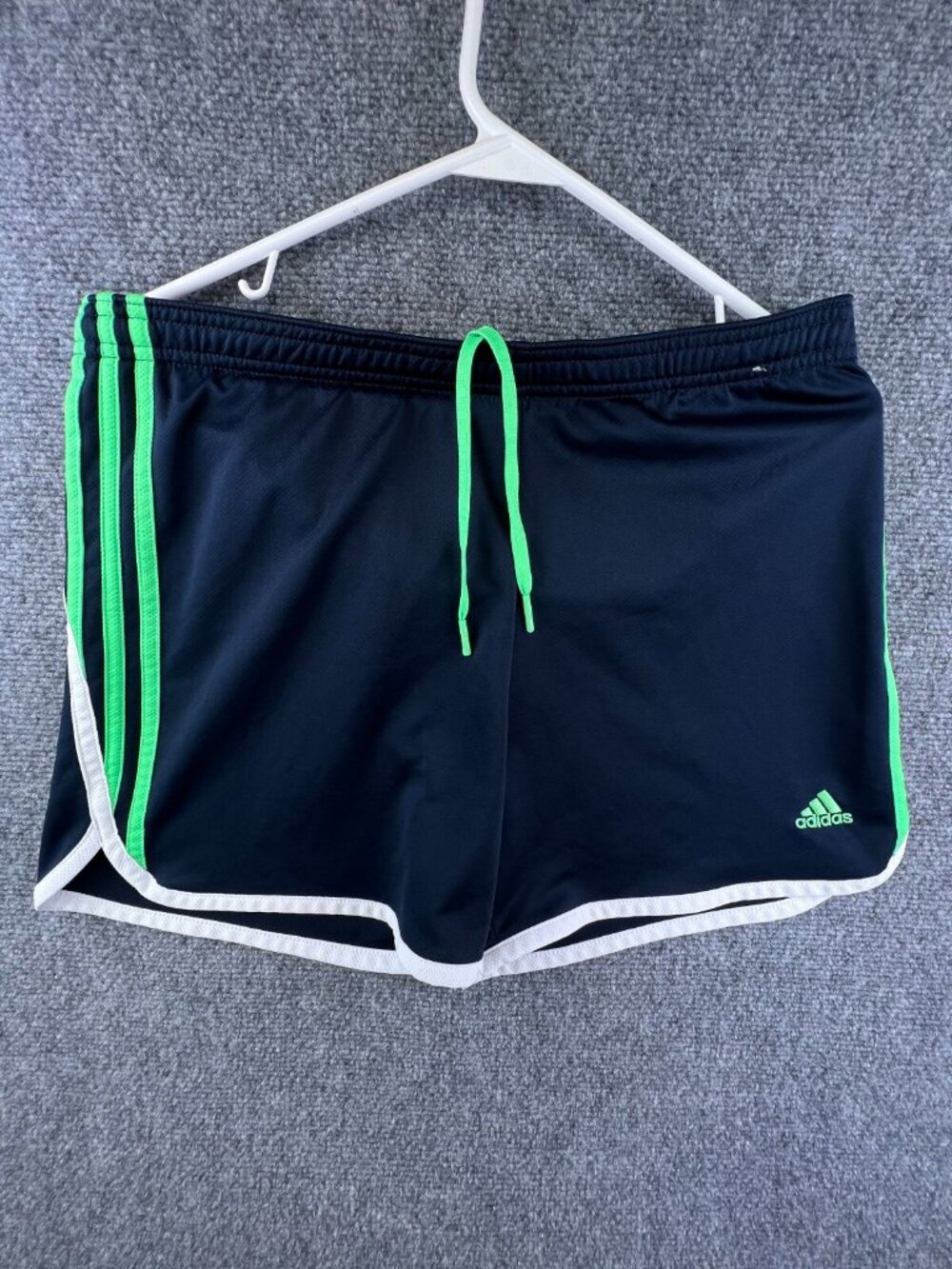 Adidas Gym Shorts Women Small Running 4" Blue Green Drawstring Activewear Adult